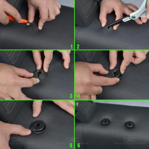 Miniatura 5 de Funda para asiento para Chevy Camaro, cuero artificial, hecha a medida, Negro