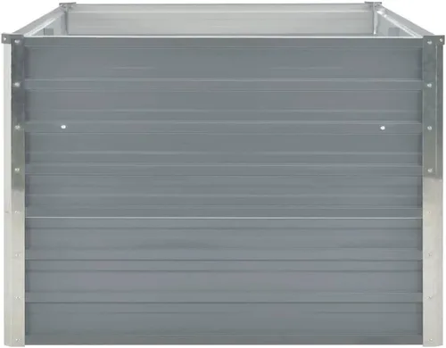 Miniatura 9 de vidaXL Cama de jardín elevada, cama de flores elevada, maceta de acero galvanizado, maceta al aire libre para patio, jardín, verduras, hierbas, gris