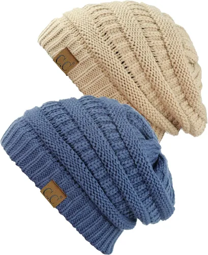 Miniatura 76 de Gorro a la moda de tejido suave abultado, cálido y elástico de C.C
