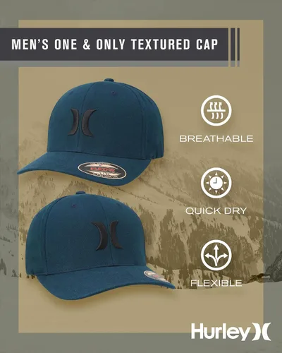 Miniatura 9 de Hurley Gorras para hombre - One & Only Flexfit Textures Cap - Sombreros ajustados para hombre, S-XL