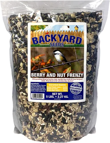 Miniatura 24 de Backyard Seeds Finch & Small Songbird Frenzy 5lbs – Mezcla de semillas de cardo Nyjer prémium para comederos de pinzones, bolsa pequeña de comida