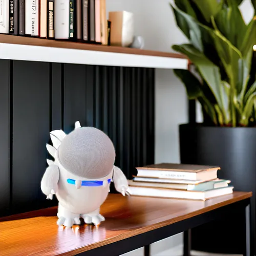 Miniatura 5 de Splin Soporte de mesa compatible con Amazon Alexa Smart Speaker Echo Dot (4ª y 5ª generación) y Apple HomePod Mini, estilo Echosaurus (blanco)