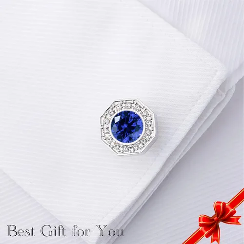 Miniatura 7 de Sogee Gemelos de cristal para hombre, azul, verde, rosa, morado, rojo, blanco, colorido, chapado en oro real, elegante, para boda, fiesta, regalo