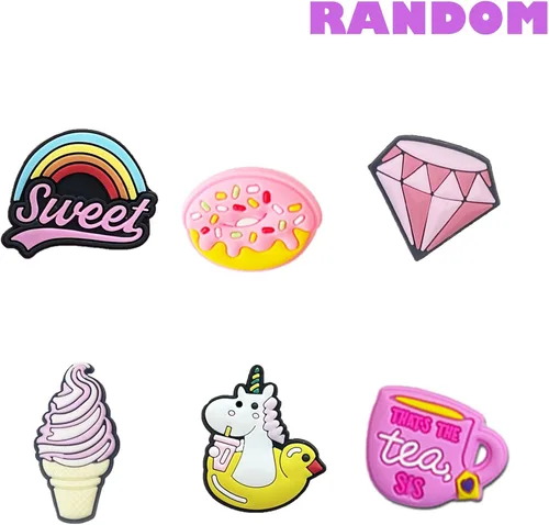 Miniatura 4 de 35, 50, 100 piezas aleatorias de PVC para zapatos, zapatos de jardín, bonitos dijes para zapatos, pulseras decorativas con diferentes diseños