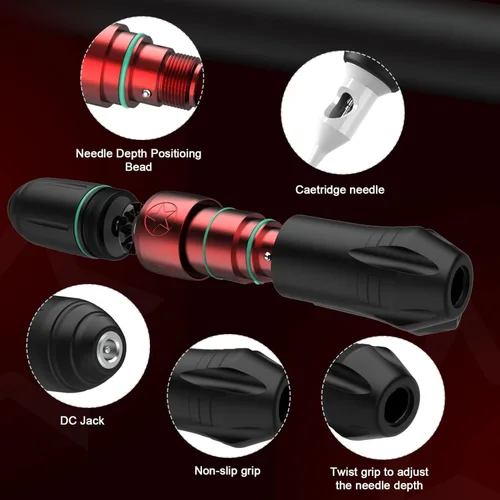 Miniatura 4 de Kit de tatuaje, kit profesional de pistola de tatuaje Solong para principiantes, máquina rotativa de tatuaje con estuche de transporte