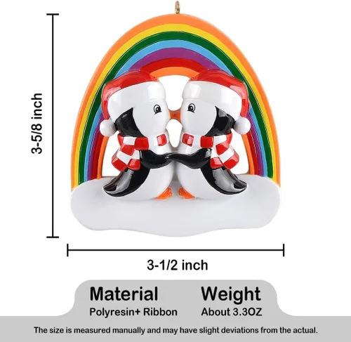Miniatura 7 de Adorno LGBT Lesbiana, 2025 adornos de Navidad personalizados LGBT Lesbiana Gay, adornos personalizados con todo el amor es igual, adorno LGBTQ