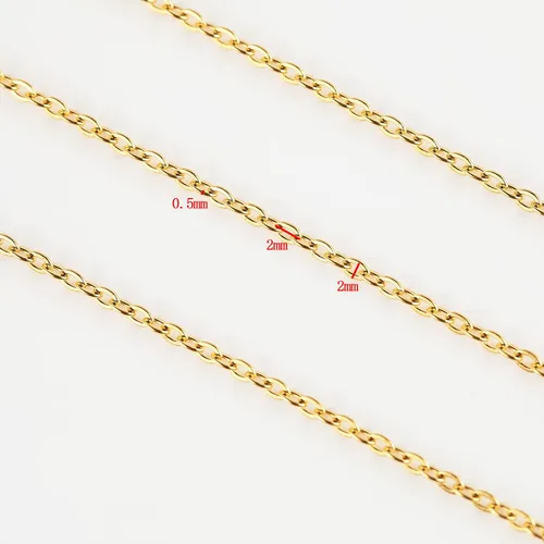 Miniatura 5 de UMAOKANG Cadenas chapadas en oro de 33 pies para fabricación de joyas, carrete de eslabones de cadena de cable plano para manualidades, aretes
