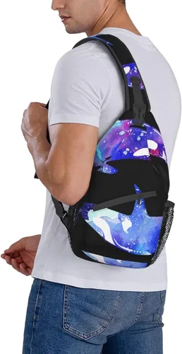 Miniatura 9 de LYNSAY Orca Killer Whale - Bolso cruzado en el pecho, bolso casual con correa, mochila de viaje ligera para hombres y mujeres para adultos
