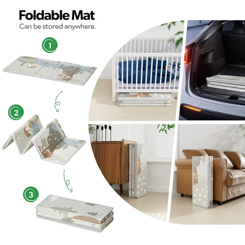 Miniatura 6 de Fodoss Corralito para bebés con alfombra, corral de juegos pequeño (47 x 47 pulgadas), para bebés y niños pequeños, apartamento de corral, patio