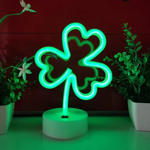 Miniatura 2 de JYWJ Letreros de neón con base de soporte, luz de neón alimentada por USB o 3 pilas AA, decoración LED de pared de escritorio, varias fiestas