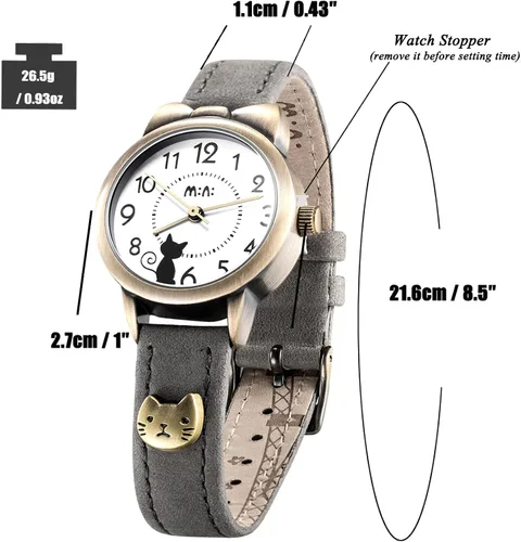 Miniatura 4 de DREAMING Q&P Correa de cuero suave para niña, relojes de pulsera de cuarzo para mujer, lindo Bowknot