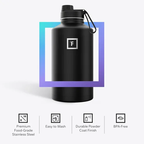 Miniatura 5 de IRON °FLASK Frasco de hidratación para acampar y senderismo con boquilla, botella de agua deportiva de acero inoxidable con aislamiento de boca