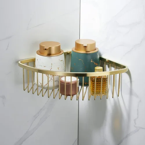 Miniatura 10 de Estante esquinero para ducha de baño, diseño hueco en las esquinas, organizador de estante de acero inoxidable ultra resistente a prueba de óxido
