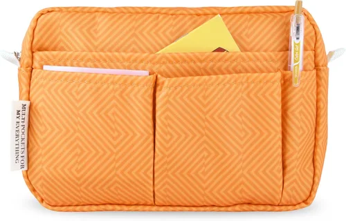 Miniatura 13 de qianshan Organizador de Portafolio con Múltiples Bolsillos, Bolsa de Cosméticos Impermeable con Cremallera de Viaje, Bolsa de Almacenamiento