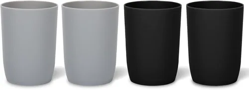 Miniatura 14 de Topsky Paquete de 4 vasos de baño – Vaso de plástico para cepillo de dientes – Vasos reutilizables – Vaso para enjuague bucal Color mixto 4 piezas