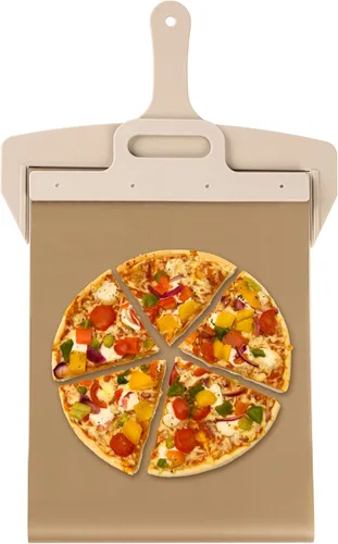 Pala deslizante para pizza,Paleta de espátula de pizza antiadherente con mango desmontable, Deslizador de cáscara de pizza,Transferencia para