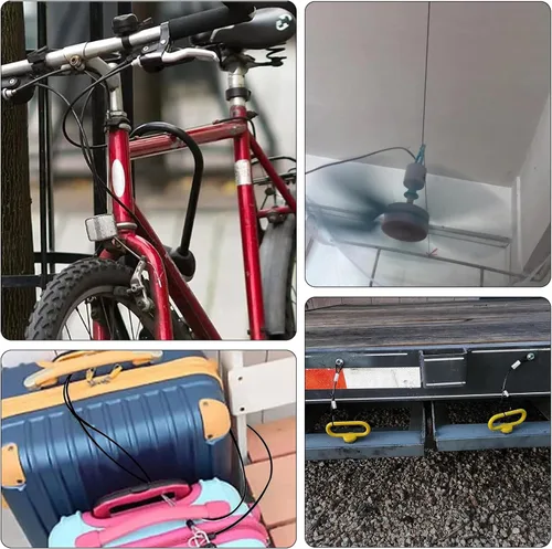 Miniatura 7 de 10 cables de alambre de acero inoxidable con bucles de 12 pulgadas, cuerda de alambre recubierta de vinilo de 12 pulgadas, cadenas de seguridad