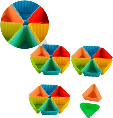Miniatura 3 de Ciieeo 20 piezas de taza triangular para muffins, tazas de postre, moldes de pastelería, moldes para magdalenas, moldes para hornear bricolaje