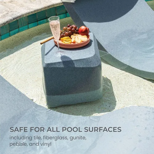 Miniatura 2 de Aqua Outdoors - Mesa auxiliar pequeña para piscinas interiores, estante solar y superficies de patio, diseñada para estantes poco profundos de hasta