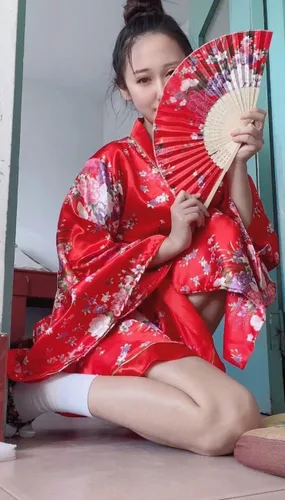 Miniatura 4 de Elibelle Juego de calcetines de seda plegables de seda para mujer, estilo kimono de anime japonés