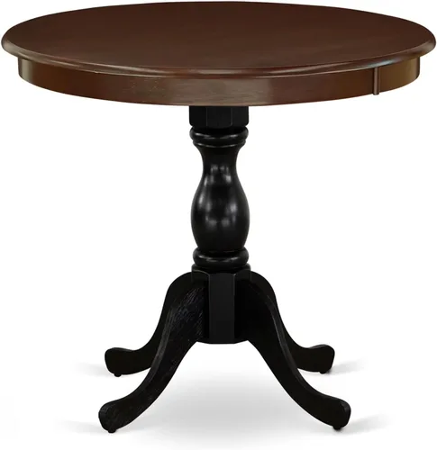 Miniatura 20 de East West Furniture AMT-ABC-TP - Mesa de cocina moderna y antigua, mesa de comedor redonda con base de pedestal, 36 x 36 pulgadas, crema