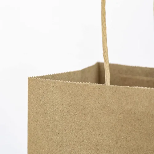 Miniatura 5 de Oikss Paquete de 50 bolsas de papel kraft marrón mediano de 8 x 4.75 x 10 pulgadas con asas a granel para cumpleaños, bodas, fiestas, comestibles