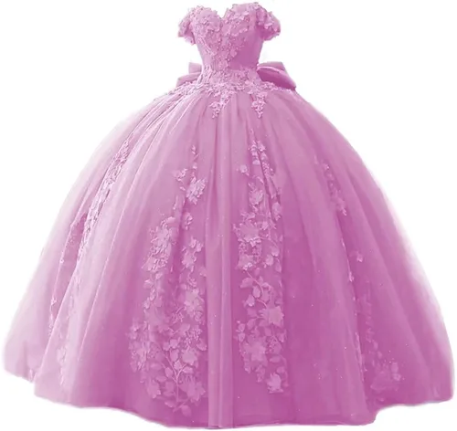 Miniatura 4 de TRHTX Vestidos de quinceañera de encaje con cuentas, vestido de baile hinchado con hombros descubiertos, vestidos de graduación 2022 Sweet 15 16