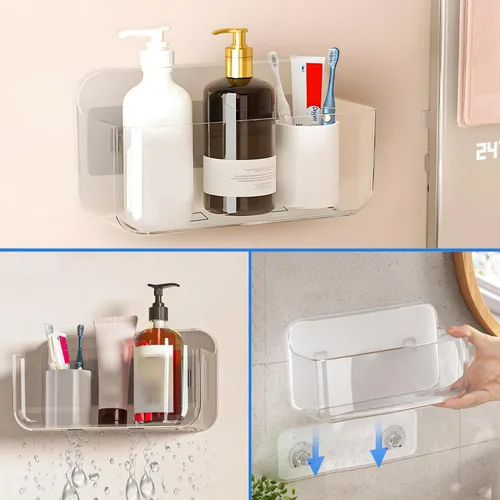 Miniatura 8 de Diesisa Organizador acrílico para montaje en pared, 5.1 pulgadas de profundidad x 10.9 pulgadas de ancho x 6 pulgadas de alto, organizador