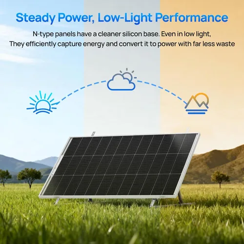 Miniatura 4 de ECO-WORTHY Paneles solares de 400 W, tipo N, 4 módulos de panel solar monocristalino de 100 vatios y 18 V para energía fotovoltaica fuera de la red