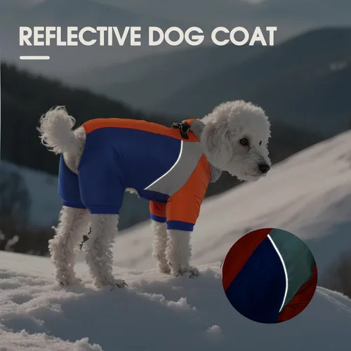 Miniatura 8 de Kuoser - Abrigo completo para perro - Abrigo cálido de invierno con chaqueta reflectante y arnés incorporado, adecuado para perros pequeños como Azul