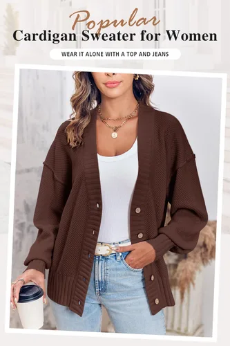 Miniatura 4 de MAOECO Conjunto de 2 piezas para mujer, suéter de punto y pantalones deportivos de cintura alta