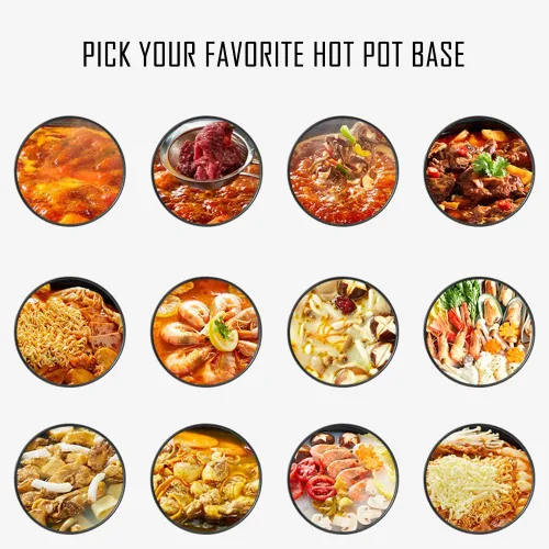 Miniatura 8 de Olla caliente con divisor para cocina de inducción de doble cara, olla de sopa de dos sabores china Shabu Shabu para fiesta en casa, reunión