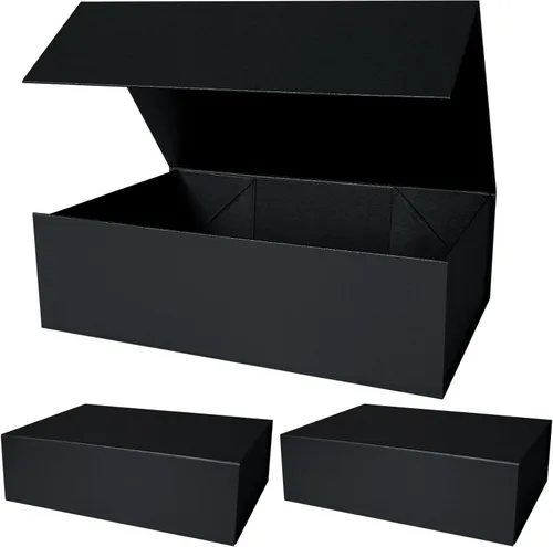 Miniatura 55 de Aimyoo Cajas de regalo magnéticas Galaxy negras con tapas 13.8x9x4.3 pulgadas, caja grande de propuesta para dama de honor y padrino, caja plegable