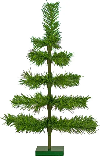 Miniatura 12 de Árbol de Navidad de mesa pequeño de 18 pulgadas, ramas de plumas de oropel artificial clásico para interiores y exteriores, soporte de base de Plata