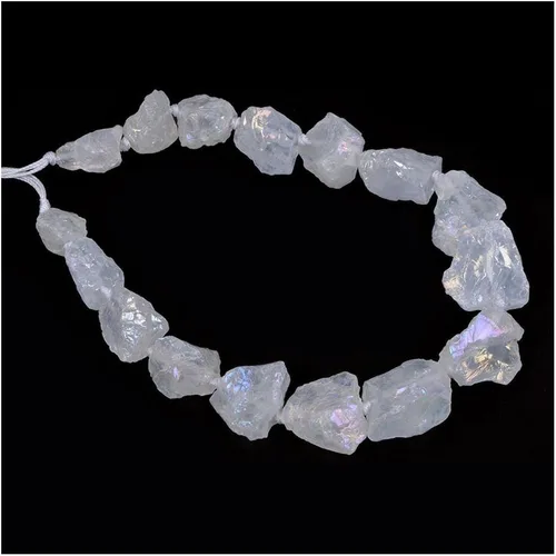Agujero graduado crudo de la pepita del cristal del cuarzo del blanco del aura de la aguamarina del filamento 6.6 ft m perforado