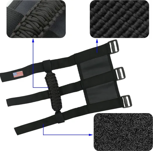 Miniatura 7 de 4 asas de agarre de barra antivuelco compatibles con Jeep Wrangler JLU JK JKU TJ YJ LJ JT JL y Gladiator JT 1955-2022 UTV y ATV (negro)