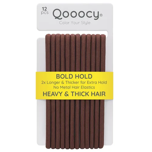 Miniatura 10 de Lazos elásticos extra largos para cabello grueso y rizado, soportes para cola de caballo para mujeres u hombres, sin bandas metálicas, trenzas
