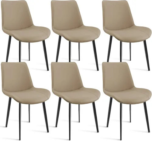 Miniatura 33 de Sillas de Comedor, Sillas de Comedor Modernas de Cuero PU, Sillas de Comedor con Patas de Metal Resistentes, Sillas de Cocina con Asiento Tapizado