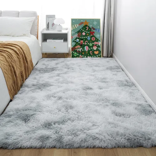 Miniatura 38 de KCHOWUA Alfombras Esponjosas y Peludas de Unicornio para Dormitorio de Niñas, 3x5 pies Lavable Antideslizante Alfombra de Área Shag Peluda para Sala