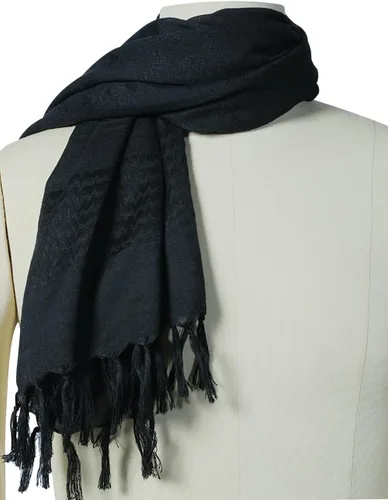 Miniatura 5 de LOLAT Bufanda Shemagh de algodón, militar, táctica, desierto, keffiyeh, pañuelo árabe, bufandas con borlas para hombres y mujeres