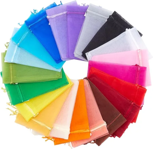 Miniatura 14 de TheDisplayGuys - Paquete de 48 bolsas de regalo de organza transparente negra de 2 x 2-3/4 pulgadas con cordón, bolsas de regalo para joyas, bolsas
