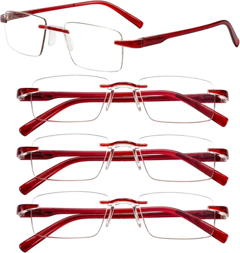 Miniatura 12 de Paquete de 4 lentes de lectura para mujeres y hombres con bisagra de resorte para lectores de media montura 1.0 1.5 2.0 2.5 3.0 3.5 4.0