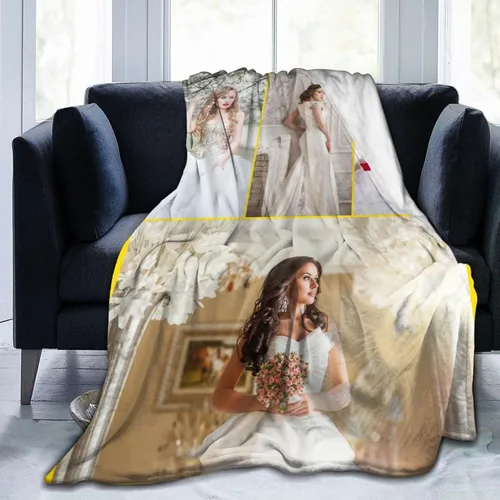 Miniatura 40 de Manta personalizada con collages de fotos, mantas personalizadas para familiares, amigos, perros o mascotas, utilizada como recuerdo y regalo, 1 1