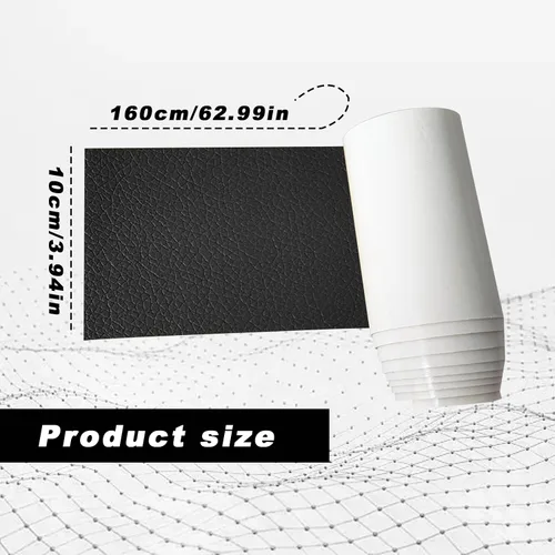 Miniatura 2 de Parche de reparación de cuero autoadhesivo negro para muebles, 4 x 63 pulgadas, excelente adhesión, parche de reparación de cuero autoadhesivo