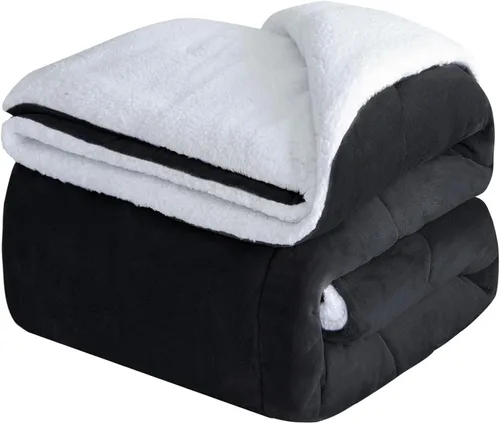 Miniatura 18 de CHOSHOME Manta de forro polar Sherpa - Manta gruesa y cálida para invierno, manta de felpa suave y mullida para cama, sofá y viajes