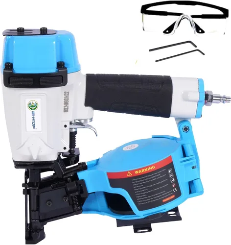 Miniatura 7 de CN45N - Clavadora para techos, pistola de clavos para techos de 15 grados, clavos de bobina de 3/4 a 1-3/4 pulgadas, 120 piezas de capacidad de Azul
