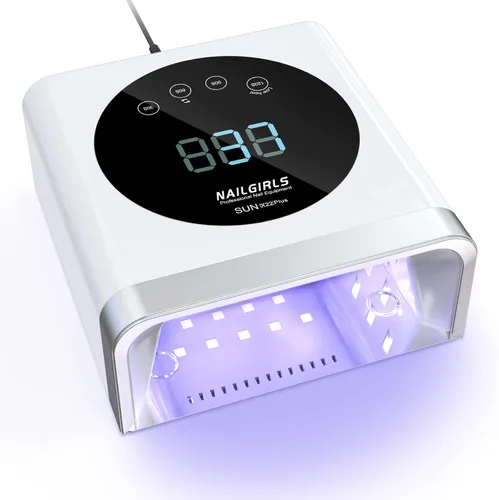 NAILGIRLS Lámpara de uñas UV de 150 W, luz UV de secado rápido para uñas de gel, resultados de salón en casa, 36 LED, sin picos de calor, 4