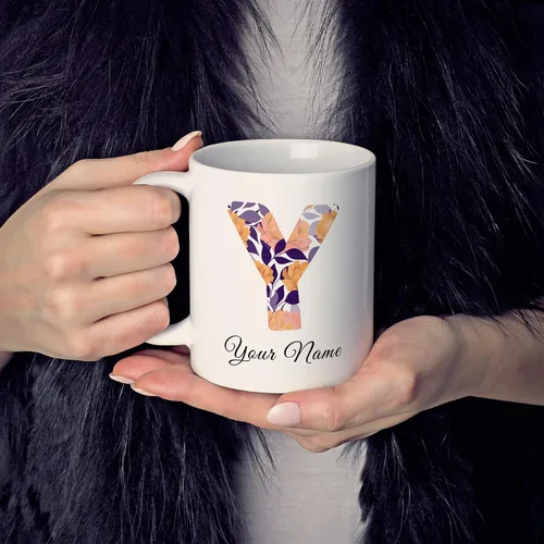 Miniatura 4 de Livado Taza de café personalizada, regalo para mujeres, con monograma con nombre e inicial, bonita taza de café para ella, mamá, esposa, novia