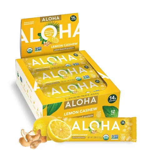Miniatura 29 de ALOHA Barras de proteínas orgánicas a base de plantas, almendras y chocolate de coco, 12 unidades, barras de 1.98 onzas, veganas, bajas en azúcar