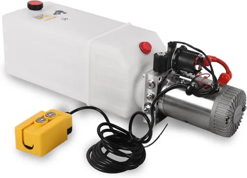 Miniatura 7 de Unidad de potencia hidráulica de 15 cuartos de galón, bomba de remolque de depósito de metal de efecto único de 12 V con control remoto